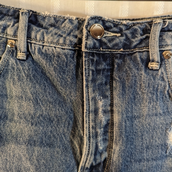 Good American Denim Shorts Raw Hem Distressed sz 8/29 Bohemian Chic Summer - Picture 5 of 15